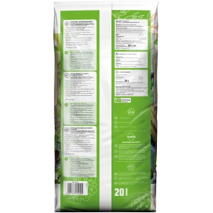 GROW by OBI BIO terreau tomates et légumes, sac de 20l, sans tourbe, avec infos et détails d'application au dos.