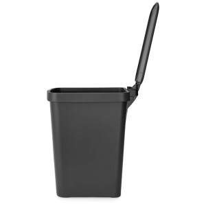 Brabantia StepUp Treteimer, dunkelgrau, 25L, mit offenem Deckel.
