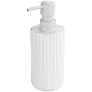 Dispenser sapone bianco Wenko Allstar Minas con design a coste, 280 ml.