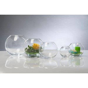 Vaso a globo in vetro Sandra Rich, Ø 15,5 cm, altezza 14 cm, versatile per decorazioni.