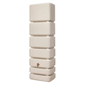 Serbatoio da parete 4rain Slim 350 l beige sabbia con rubinetto. Botte per irrigazione giardino.