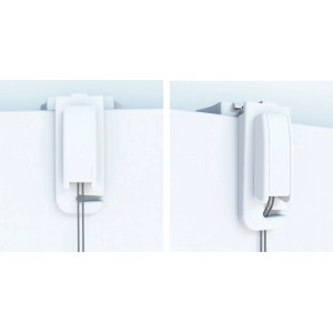 Supporto bianco Gardinia Concept per tende plissettate, montaggio senza fori sull'anta.