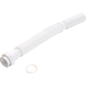 Siphon flexible blanc G 1 1/4 avec 38,9 mm pour lavabos.