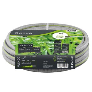 Geka WS400 tubo da giardino, 10 m, grigio, con tecnologia anti-torsione per irrigazione senza pieghe.