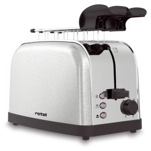 Rotel Handytoaster in acciaio inox argento e nero, potenza 950 W.