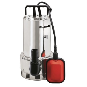 Pompe submersible Einhell GC-DP 1020 N en acier inoxydable avec interrupteur à flotteur et poignée.
