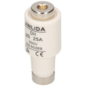 Fusibile ritardato 25A, 500V, DT-II, confezione da 5. Fusibile a cartuccia per protezione affidabile.