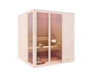 FinnTherm Sauna Oda Natur 244 cm x 194 cm Wandstärke 40 mm