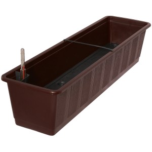 Jardinière marron Geli Aqua-Green 5 l avec indicateur de niveau d'eau.