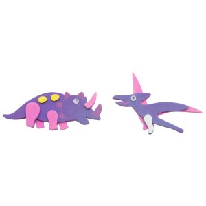 Moosgummi Dinosaurier Sticker, selbstklebend, 12 Stück, für Bastelarbeiten.