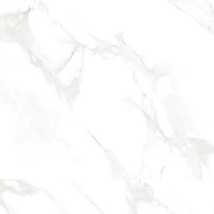Carrelage de sol Eurostone Statuario Classic, grès cérame, blanc, 60x60 cm, aspect marbre.