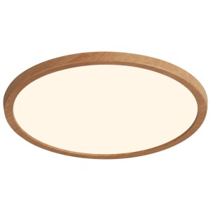 Plafonnier Nordlux Oja 29 avec film décor bois, Ø 29 cm. Luminaire LED moderne pour intérieur et extérieur.
