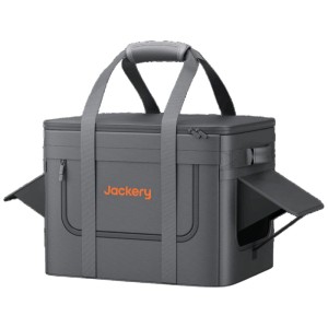 Borsa da trasporto grigia Jackery Extreme Guard L per generatori solari, impermeabile e antipolvere.