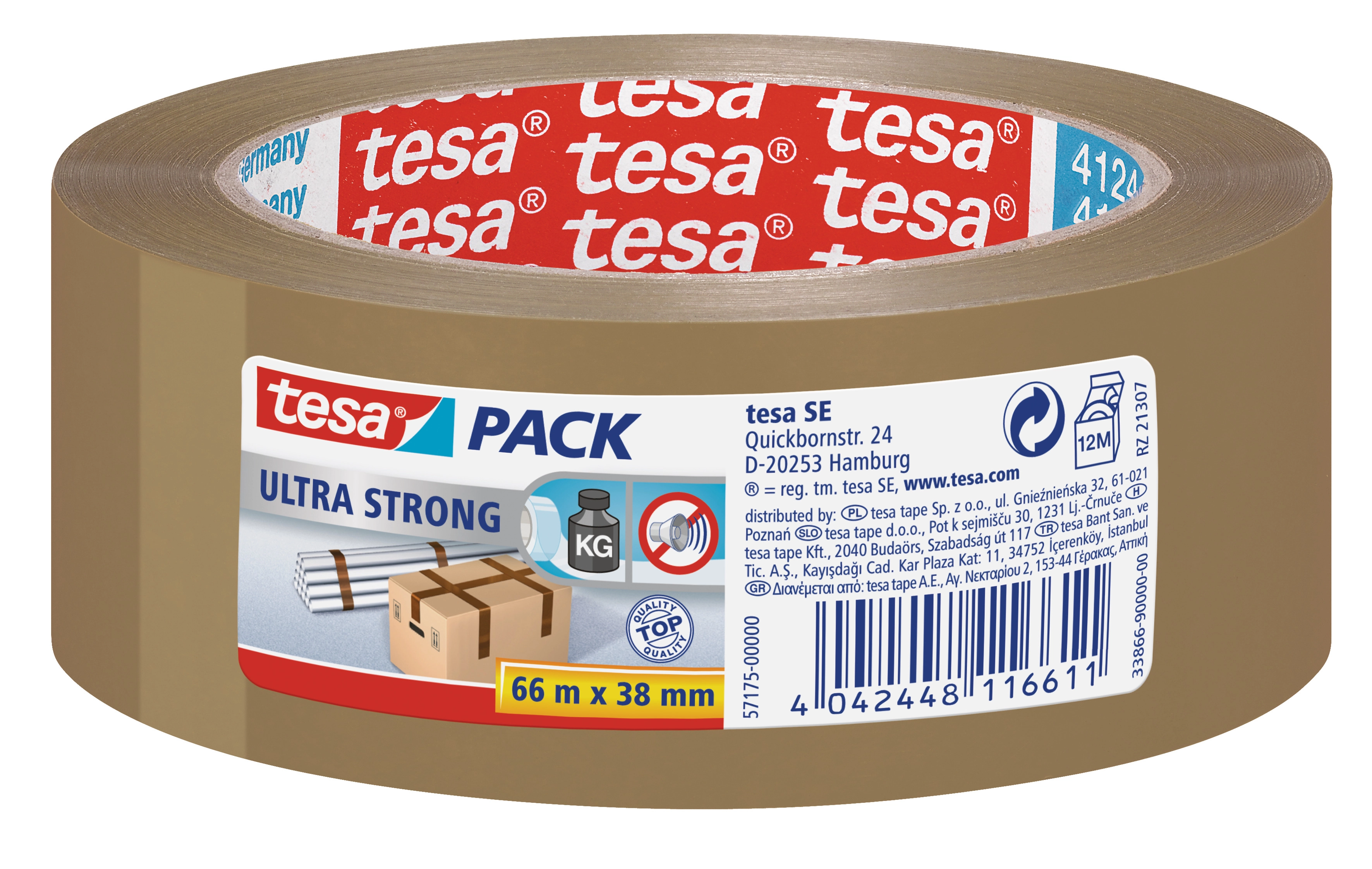 Tesa Nastro per imballaggio Ultra Strong Marrone 66 m x 38 mm