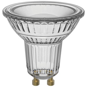 Riflettore LED dimmerabile Osram PAR16 GU10 in vetro, 6,9W, 2700K, per illuminazione interna.
