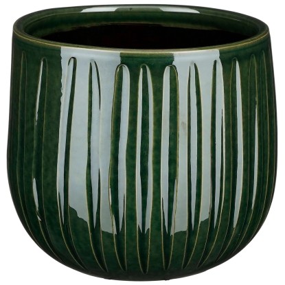 Mica Decorations Topf Pablo Keramik Dunkelgrün Ø 18 cm / Höhe 16 cm