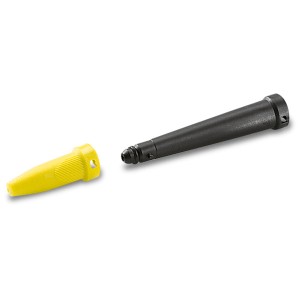 Set ugelli Kärcher Power, ugello a getto piatto giallo e ugello a getto puntiforme nero con prolunga.