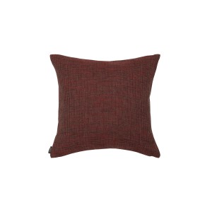 Quadratisches, rotes Zierkissen (50x50 cm) der Neusser Collection mit Reißverschluss.