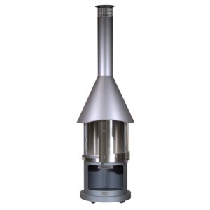 Cheminée de barbecue Buschbeck Melbourne en acier inoxydable, gris clair, hauteur 230 cm. Moderne avec conduit d'évacuation.