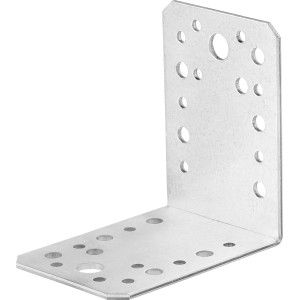 Équerre d'angle galvanisée 90x90x65 mm pour constructions en bois.