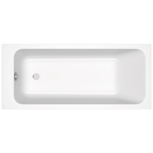 Baignoire rectangulaire Cersanit Blissa, acrylique, blanc, 160x70cm, sans tablier, vue de dessus.