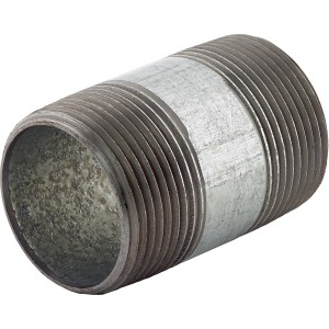 Tubo filettato in ghisa malleabile zincata, 41,9 mm, per impianti idraulici.