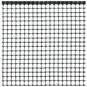 Clôture de protection Tenax Quadra 10, anthracite, 1x5 m, en plastique PEHD à mailles carrées.