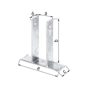 U-förmige Pfostenlasche zum Aufschrauben, 200x70x60 mm, feuerverzinkt für den Aussenbereich.