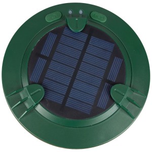 Répulsif taupes Windhager Mole Stop Solar Plus avec panneau solaire, surface en plastique vert.