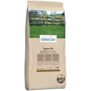Sack Schweizer Bio-Rasendünger Vegano, 20 kg, 100% pflanzlich für gesunden Rasen.