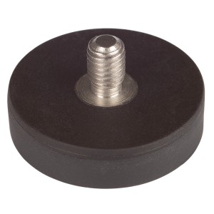 Fix-o-moll magnete a vaso, gommato, con bullone filettato, diametro 25mm.