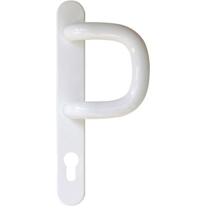 Ensemble de poignées de porte Contex blanc, 92 mm, avec béquille intérieure et bouton extérieur.