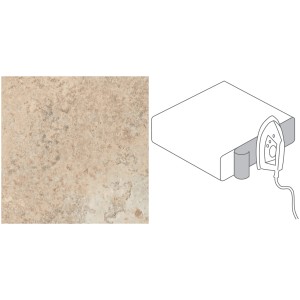Bordo per piani di lavoro Jurakalk Beige (JK372 CE), 500 cm x 4,4 cm, applicato con ferro da stiro.