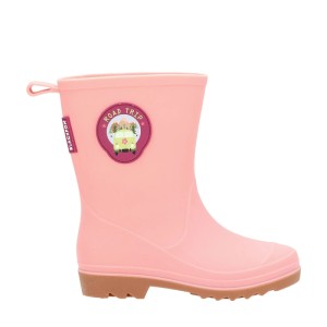 Botte de pluie rose Blackfox Roadtrip pour enfant, taille 29/30 avec patch "Road Trip".