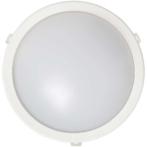 Applique murale LED ronde Worklight, 12 W, pour extérieur et pièces humides, couvercle blanc.