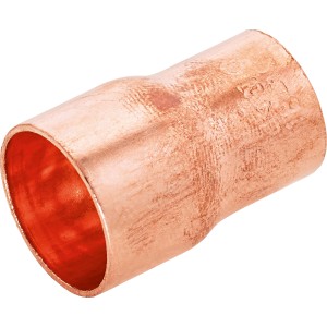 Manicotto di riduzione a saldare in rame, 18 mm x 15 mm, per collegare tubi in rame.
