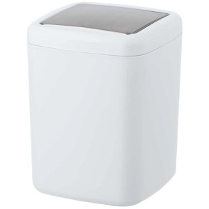 Cestino basculante bianco Barcelona S, in plastica resistente.