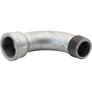 Raccordo a 90 gradi in ghisa malleabile, 30,3/33,3 mm, per tubi zincati.