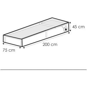 Copertura protettiva trasparente per lettini a rotelle, tessuto PE, ca. 200x75x45cm.