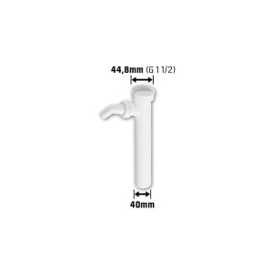 Tube réglable blanc G 1 1/2 (44,8 mm) pour rallonge de siphon.