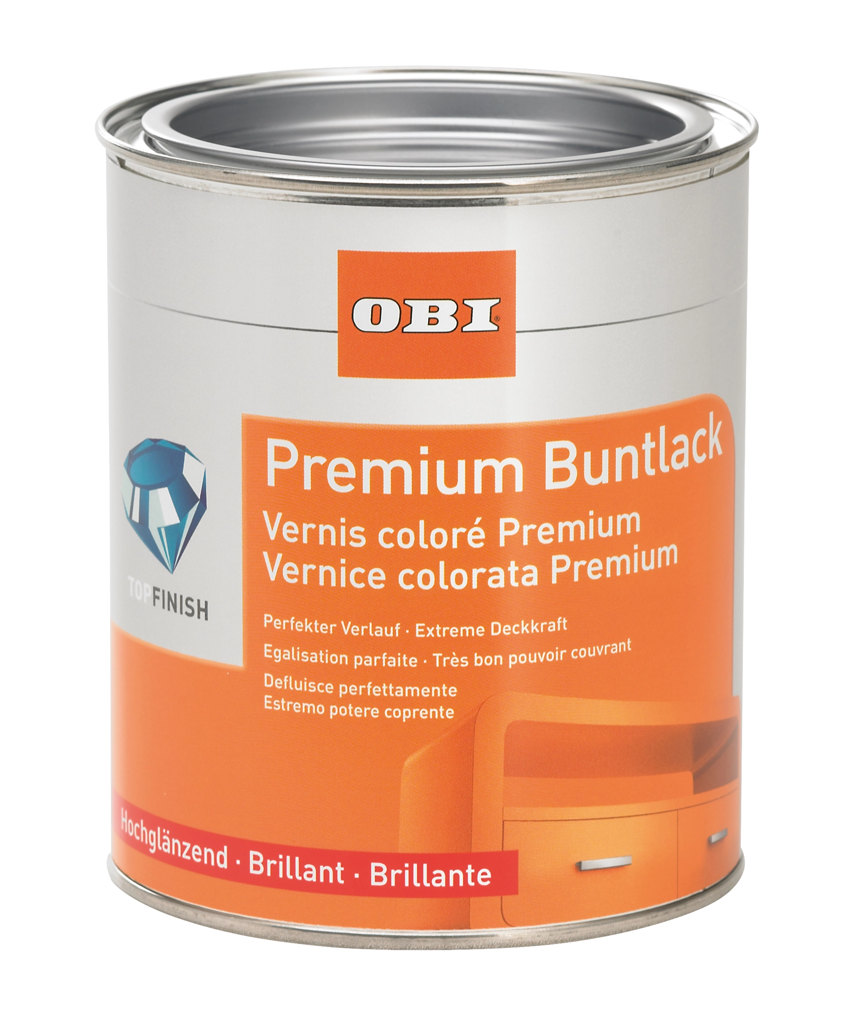 OBI Premium Buntlack Feuerrot hochglänzend 125 ml kaufen bei OBI