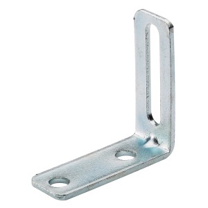 Équerre de réglage Hettich, 55x55x20 mm, acier galvanisé, avec trou oblong pour raccords.