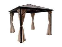 Hardtop-Pavillon Taupe-Schwarz (HxBxT) 2,6 x 4 x 3 m
