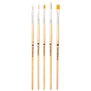 Set de 5 pinceaux I Am Creative avec pinceaux plats, ronds et liners pour artistes.
