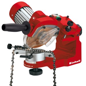 Affûteuse de chaîne de tronçonneuse Einhell GC-CS 235 E pour affûter les chaînes, avec fenêtre et éclairage.