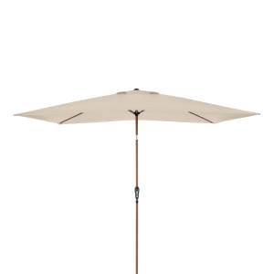 Doppler Ombrellone a manovella Life Wood, 300x200 cm, Naturale. Ombrellone rettangolare da balcone con effetto legno e manovella.