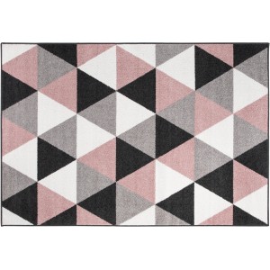 Tappeto Andiamo Salamanca, rosa antico-grigio, 160x235 cm, con motivo geometrico a triangoli.
