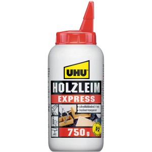 Uhu Holzleim Express, flacone da 750g. Colla per legno a presa rapida.