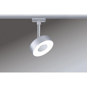 Spot LED Paulmann URail Circle, 5W, chrome mat, pour systèmes de rails.