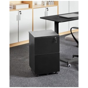Beliani Armoire de bureau Johnson à roulettes noire 62 x 40 x 40 cm